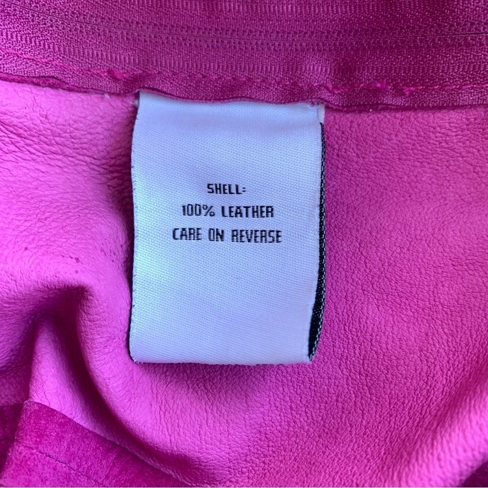 Vintage Cache Suede Leather Halter V Neck Bustier Corset Top Magenta Purple Pink - Picture 5 of 7